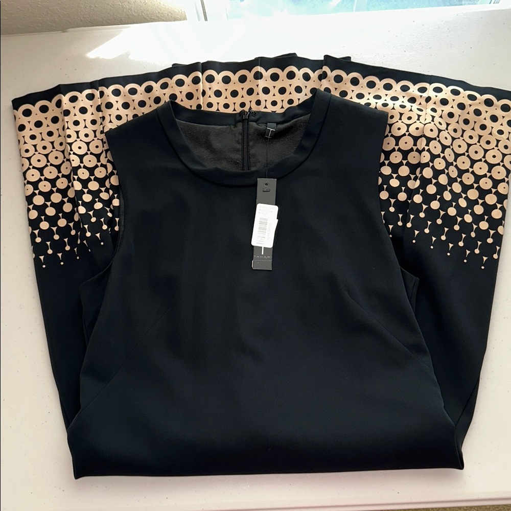 NWT TAHARY Black Omega Dress with Zipper Detail Sz 2. - Picture 15 of 16